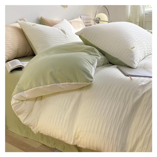 Duvet Cover Set Summer Bubble Yarn Jacquard Duvet Cover Set 4 Stück, Baumwollgedruckte Bettwäsche Duvet Cover Set mit Reißverschluss Duvet Cover voll (Farbe: 14, Größe: 2,0 m Bett -220x240 cm) von XFZJCHAP