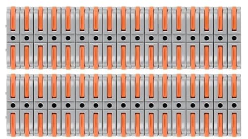 XFZJCHAP 34/50 Stück Hebel-Drahtverbinder für schnelle Verbindung, 28–12 AWG, 1-zu-1-Inline-Drahtverbinder, kompakte Spleiß-isolierte Klemme, FEECOZ (34 Stück) von XFZJCHAP