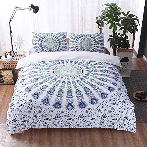 XFZJCHAP Bettbezug-Kissenbezug-Set, Digitaldruck, Bettbezug, Schlafzimmer, superweicher Bettbezug, weiche Mikrofaser-Bett-Sets, 3-teilig (Doppelbett) von XFZJCHAP