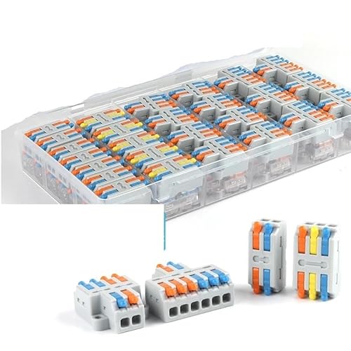 XFZJCHAP Drahtverbinder 2/3Pin 42/62 Kompakter Verdrahtungskabelverbinder Wiederverwendbarer Push-in-Spleißklemmenblock SHANGMAOYO(52PCS D2346 T) von XFZJCHAP