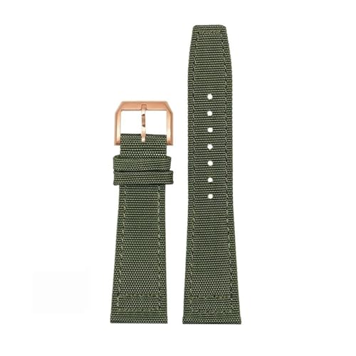 XFZJCHAP Hochdichtes Nylon-Rindsleder-Uhrenarmband für IWC Pilot Portugal Stoff-Uhrenarmband 20 mm 21 mm 22 mm Armband Schwarz ArmyGreen Blue Rindsleder-Handgelenkgürtel von XFZJCHAP