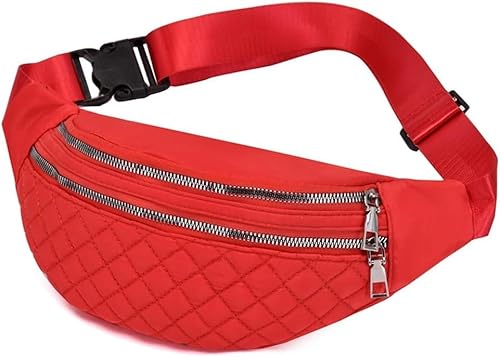 XFZJCHAP Hüfttaschen Damen Nylon Bauchtasche Herren Gürteltasche Hüfttasche Damenmode Umhängetasche Brusttaschen Unisex Reisegürteltasche (Farbe: Schwarz) von XFZJCHAP