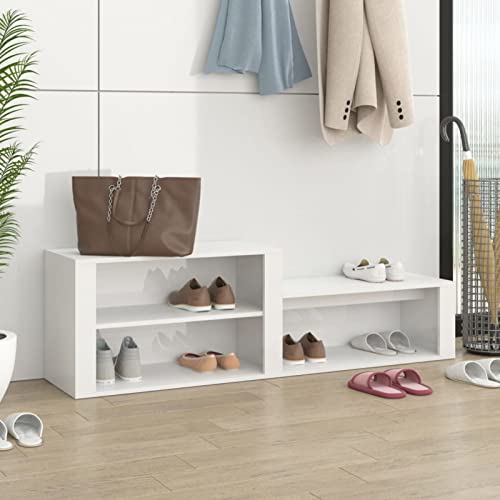 XFZJCHAP Schuhschrank, Hochglanz-Weiß, 150 x 35 x 45 cm, Holzwerkstoff, Schuhschrank aus Holz, Aufbewahrungsschrank, perfekt für schmale Flure, Wohnzimmer, Schlafzimmer von XFZJCHAP