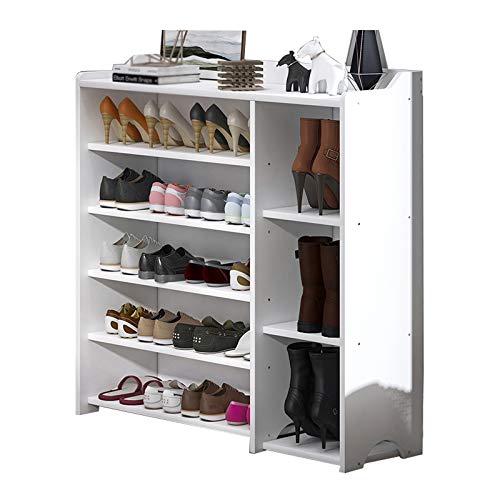 XFZJCHAP Schuhschrank Schuhgepackung Staubdicht schmales Regal Aufbewahrung 6 Tier7 Tier Wohnzimmer Flur Schlafzimmer (weiß 103x30x100 cm) von XFZJCHAP