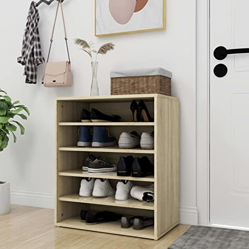 XFZJCHAP Schuhschrank Sonoma-Eiche 60 x 35 x 70 cm, Holzwerkstoff, Schuhschrank aus Holz, Aufbewahrungsschrank, perfekt für schmale Flure, Wohnzimmer, Schlafzimmer von XFZJCHAP