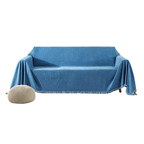 XFZJCHAP Sofadecke, Chenille-Decke, Sofadecke mit Quaste, superweiche Decke, Sofadecke/Khaki/180 x 420 cm von XFZJCHAP