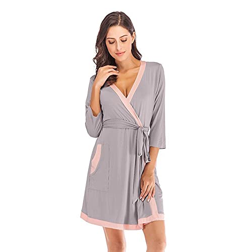 XFZJCHAP Sommer Kimono Roben Frauen Weiche Modal Bad Kleid Yukata Nachthemd Nachtwäsche Weibliche Sleep Bademantel von XFZJCHAP