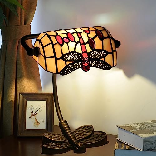 XFZJCHAP Tiffany-Tischlampe, Tischlampe mit grünen Kristallperlen, Tischlampe aus farbigem Glas, verstellbare Memory-Klavierlampe, kleine Lampe für Wohnzimmer und Schlafzimmer von XFZJCHAP