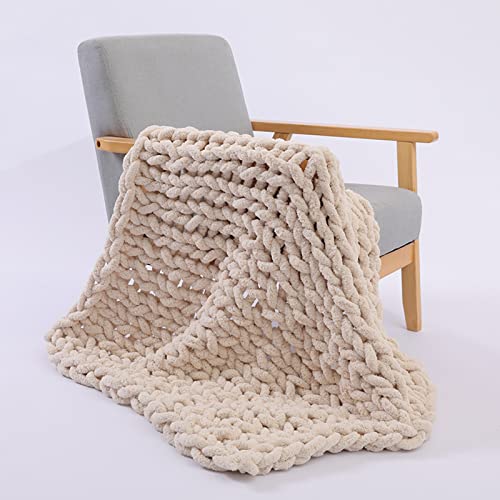 XFZJCHAP Weiche, grob gestrickte Decke, handgefertigte gestrickte Überwurfdecken für Schlafzimmer, Sofa, Heimdekoration von XFZJCHAP