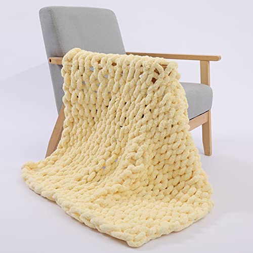 XFZJCHAP Weiche, grob gestrickte Decke, handgefertigte gestrickte Überwurfdecken für Schlafzimmer, Sofa, Heimdekoration von XFZJCHAP