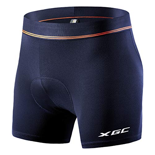 Herren Radunterwäsche, schnelltrocknend, mit hoher Dichte, hoher Elastizität und sehr atmungsaktiv, 4D-Gel gepolstert, blau, XL von XGC