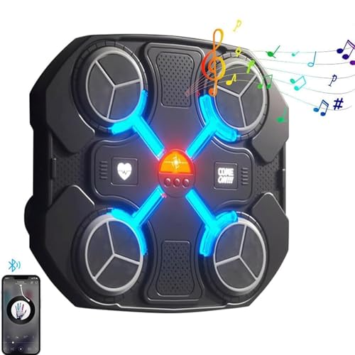 Intelligente Musikboxmaschine, an der Wand montierte Bluetooth-Boxmaschine mit 3 Geschwindigkeitsstufen, Boxziel mit Boxhandschuhen, Musikboxmaschine for Heimübungen im Fitnessstudio for Erwachsene von XGHDPBM