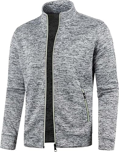 XGWDP Mens Lightweight Track Jacket Casual Athletic Workout Performance Full Zip Jogging Sweatshirt Mock Neck Golf Hoodies (01,4XL) von XGWDP