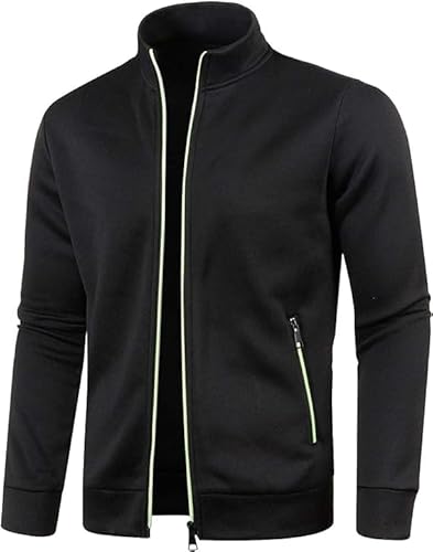 XGWDP Mens Lightweight Track Jacket Casual Athletic Workout Performance Full Zip Jogging Sweatshirt Mock Neck Golf Hoodies (02,M) von XGWDP