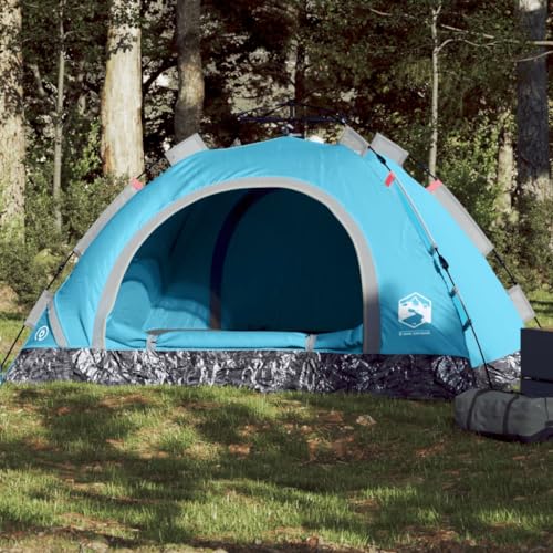 Outdoor Freizeit Camping Zelt 3 Personen Blau Schnellverschluss Camping & Wandern von XGWKCNV