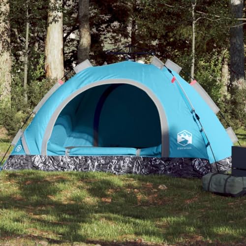 Outdoor Freizeit Camping Zelt 4 Personen Blau Schnellverschluss Camping & Wandern von XGWKCNV