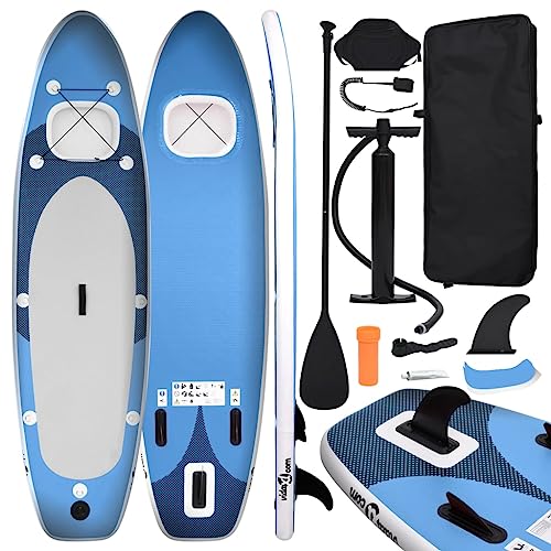 Outdoor Recreation Aufblasbares Stand Up Paddle Board Set Sea Blue 300x76x10cm Bootfahren & Wassersport von XGWKCNV