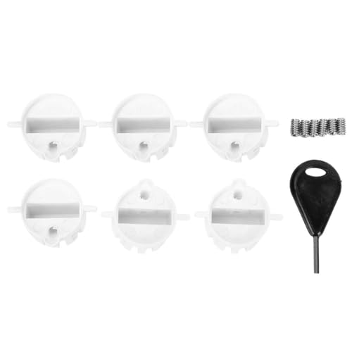 6 Stück Schwarz Weiß Kunststoff Cup Plug Surfbrett Rund Fin Plug G5 Box Fin Plug Schraubenschlüssel für Surfzubehör (White) von XHIKOWAT