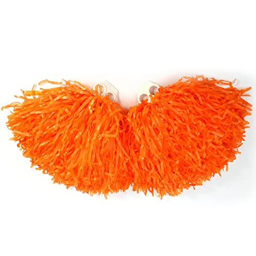 XHIKOWAT Cheerleading Pom Poms Set Sport Party Tanzzubehör für 2 Stück 8 Farben (Orange) von XHIKOWAT
