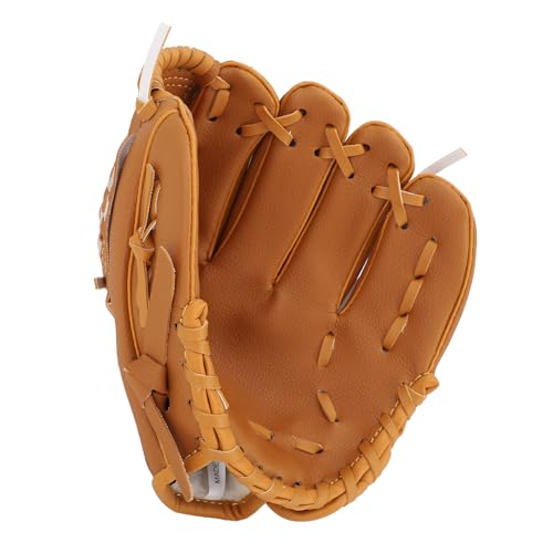 Baseball-Handschuh, ergonomisch, PU-Leder, weich, weich, professioneller Baseball-Feldhandschuh, Softball-Handschuh für Jugendliche und Erwachsene (Brown) von XHTLLO