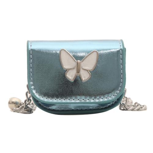 XIAHIOPT Damen-Umhängetasche, Münzbörse, niedlicher Schmetterling, PU-Leder, Lippenstift-Tasche, geeignet für verschiedene Anlässe und Reisen, blau von XIAHIOPT