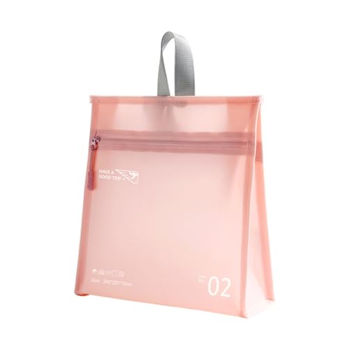 XIAHIOPT Kulturbeutel mit großem Fassungsvermögen, Reise-Kosmetiktasche, tragbar, PVC, Make-up-Tasche, Aufbewahrungstasche für Damen, Rh2312 Rosa Vertikal von XIAHIOPT