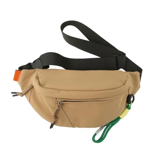 XIAHIOPT Vielseitige Outdoor-Hüfttasche mit verstellbarem Riemen, Crossbody-Brusttasche, Bauchtasche, Nylon-Gürteltasche für Wandern, Radfahren, khaki von XIAHIOPT