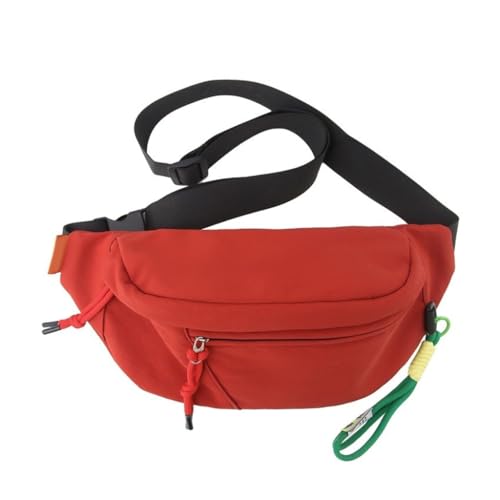 XIAHIOPT Vielseitige Outdoor-Hüfttasche mit verstellbarem Riemen, Crossbody-Brusttasche, Bauchtasche, Nylon-Gürteltasche für Wandern, Radfahren, rot von XIAHIOPT