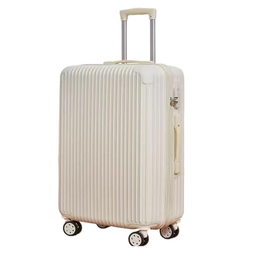 XIANGUOLL Reisekoffer 20-Zoll-Boarding-Koffer, Leichter Und Verschleißfester Trolley-Koffer, Robuster Und Verdickter Koffer, Tasche Trolley (Color : White, Size : 24in) von XIANGUOLL