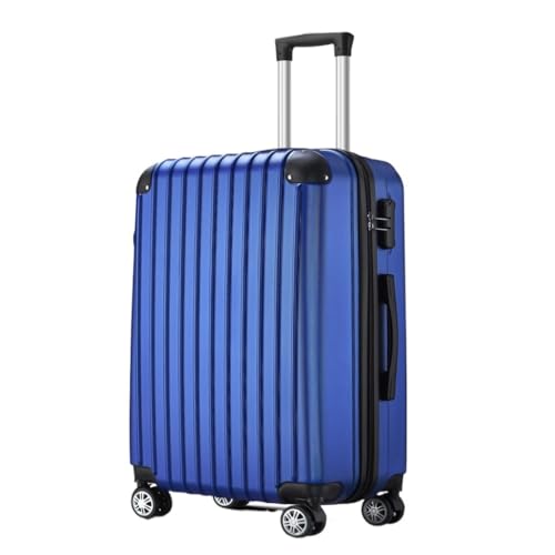 XIANGUOLL Reisekoffer Außenhandel ABS-Koffer Dreiteiliges Set Mit Eckecken Und Anti-Fall-Universalrollen-Trolley Trolley (Color : Blue, Size : 24in) von XIANGUOLL