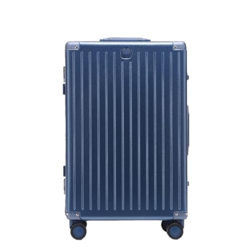 XIANGUOLL Reisekoffer Gepäck Aluminium Rahmen Box PC Flugzeug Rad Koffer Passwort Boarding Koffer Gepäck Trolley Box Trolley (Color : Blue, Size : 22in) von XIANGUOLL