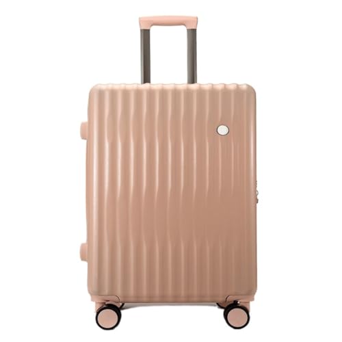 XIANGUOLL Reisekoffer Gepäck-Koffer for Männer und Frauen, Boarding-Trolley-Koffer, leicht, geräuschlos, Neuer Passwort-Koffer for Herren Trolley (Color : Pink, Size : 24in) von XIANGUOLL