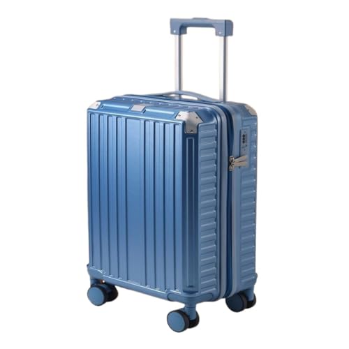 XIANGUOLL Reisekoffer Neu verbesserter Koffer, Passwortbox for Herren und Damen, wiederaufladbar, tragbar, Leichter High-End-Koffer Trolley (Color : Blue, Size : 26in) von XIANGUOLL