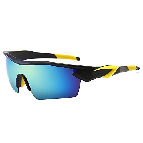 XIAOLW Fahrradbrille, UV400 polarisierte Sportbrille für Männer Frau Baseball Laufen Angeln Golf (GELB) von XIAOLW