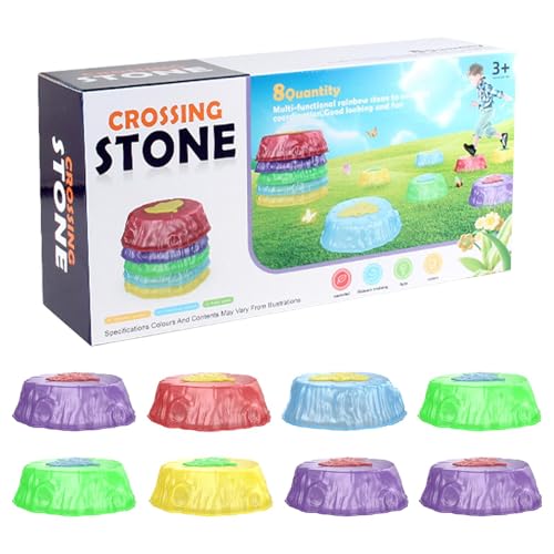 XIAOXIAOYU Balance Trittsteine,Kinder Trittsteine ​​Balance - 2024 Rainbow Jumping Steps Stones 8X - Steine-Hindernisparcours-Spiel, rutschfeste Sprungstufen, Steine ​​für die Koordination, das von XIAOXIAOYU