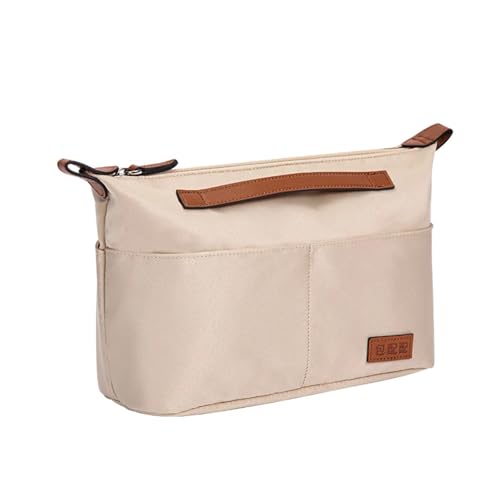 Perfekter Aufbewahrungsbeutel for die Neverfull-Handtasche, gefütterte Tasche mit Griff, Damen-Kosmetik-Nylontasche(Beige,28x12x18cm) von XIAOYIBAIHUOUK