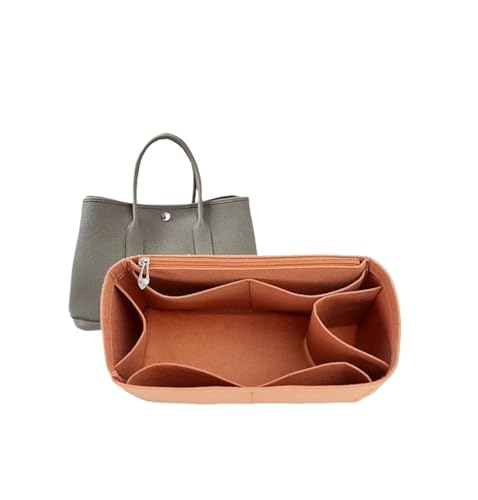 Taschen-Organizer, gefütterte Aufbewahrungstasche, Beutel-Aufbewahrungseinsatz, tragbare Kosmetiktasche for Hermès-Gartenparty(Brown A,for Garden Party 36) von XIAOYIBAIHUOUK