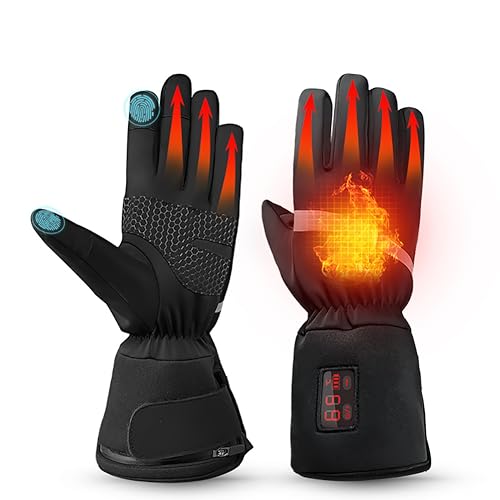 XIAOYIWIN Beheizter Handschuh, 7,4 V, 2200 MAh, Outdoor-Skifahren, warm, wasserdicht, Touchscreen, intelligentes Laden, Heizhandschuhe(L) von XIAOYIWIN