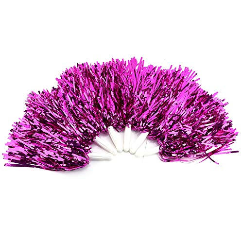 XIASABA Cheerleading Poms 6 Stück Cheerleading Pom Poms Party Tanzzubehör Sport Pompons Cheer Cheerleading Pom Poms (Rosenrot) von XIASABA