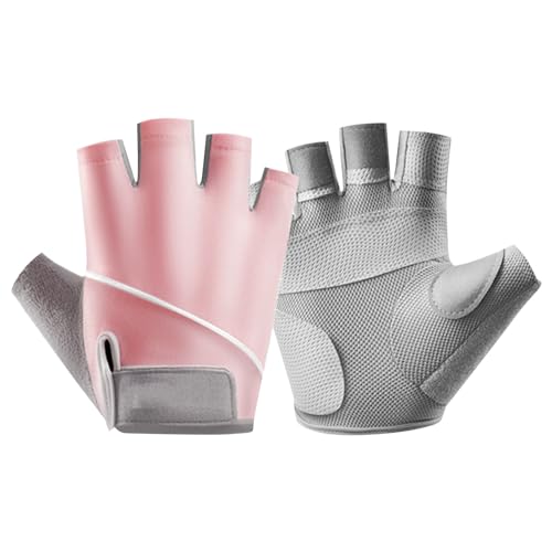 XIASABA Halbfinger-Sporthandschuhe, Polyester, Unisex, rutschfest, atmungsaktiv, Sonnen-Fahrradhandschuhe für Workout, Motorrad, Fitnessstudio (L) von XIASABA