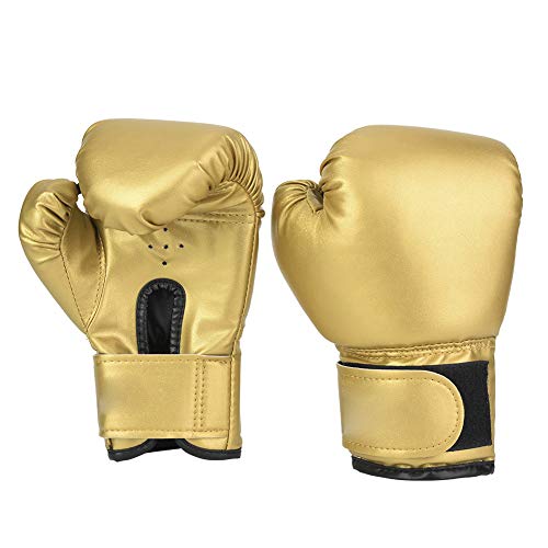 XIASABA Kinder-Boxhandschuhe, 1 Paar, PU-Leder, Kinder-Boxhandschuhe, Kinder-Sandsack-Stanzen, Sparring-Trainingshandschuhe, Kampfsport-Trainingshandschuhe (Gold) von XIASABA