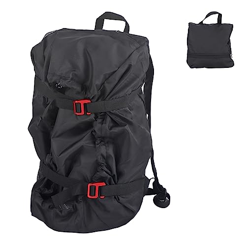 XIASABA Kletterseil-Tasche, Kletterseil-Set-Tasche, wasserdichte Faltseil-Aufbewahrungstasche, Faltbarer Schultergurt für Outdoor-Camping-Wandern (Schwarz) von XIASABA