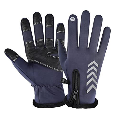 XIASABA Radfahren Warme Handschuhe Winddichte Thermohandschuhe Anti-Rutsch-Vollfingerhandschuhe Für Fitness-Angeln Mit Pfeilspitze (Blau) von XIASABA