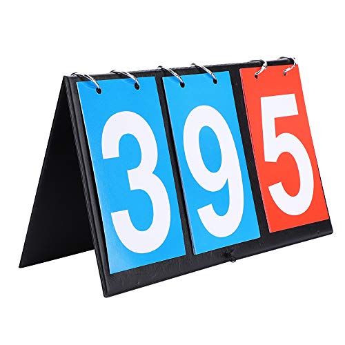 XIASABA Tisch-Anzeigetafel, 2/3/4-stellig, tragbare Flip-Sport-Anzeigetafel, Punktezähler für Tischtennis, Basketball, Sport-Zifferntafel (three digit scoreboard) von XIASABA