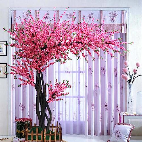 1,8 x 1,5 m/5,9 x 4,9 Fuß, rosa Simulationspflanze, japanische künstliche Kirschblütenbäume, künstliche Seidenblume, Pfirsich-Dekoration, für drinnen und draußen, Party, Restaurant, Einkaufszentrum, von XIBANY