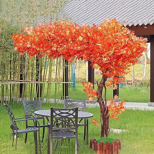 XIBANY Künstlicher Kirschblütenbaum, Baum, handgefertigt, Simulation, roter Ahornbaum, Seidendekoration für Hochzeiten im Innen- und Außenbereich, 4 x 3 m Feito NA China von XIBANY