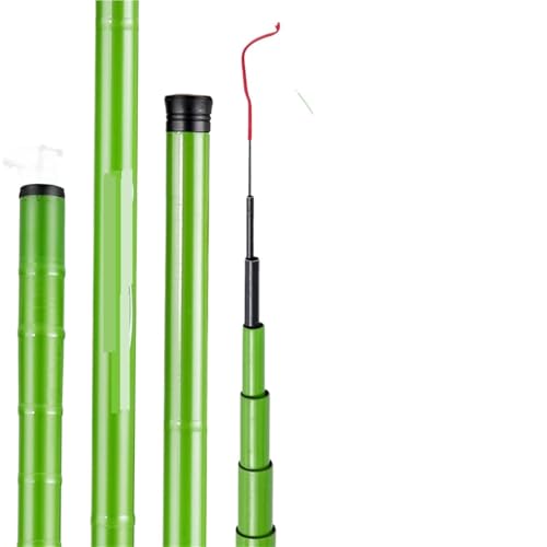 XIEweiZHI Angeln Rute Karpfen Angelrute 2,7/3,6/4,5/5,4 M Harte Carbon Faser Tragbare Ultra Licht Teleskop Pole Max ziehen 5Kg Angeln Werkzeuge(Green,5.4 m) von XIEweiZHI