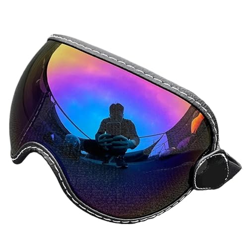 XIEweiZHI Helmvisiere Motorradbrille Halbgesichtshelme Blasenvisier Motorradfahren Anti-UV-Windschutzscheibe Buntes offenes Helmobjektiv(Color) von XIEweiZHI