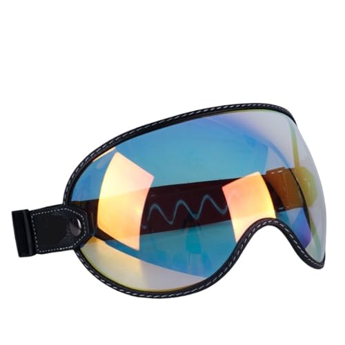 XIEweiZHI Helmvisiere Motorradhelm, Blasenschild, Visier, Linse, Sonnenbrille, Schutzbrille, Zubehör, passend for Retro-Halbhelm mit offenem Gesicht(Revo Clear Gold) von XIEweiZHI