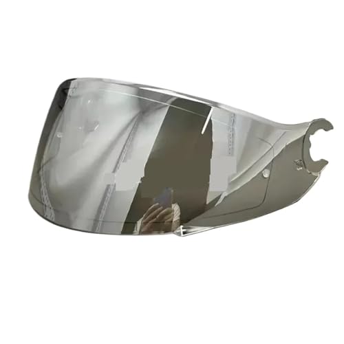 XIEweiZHI Helmvisiere Motorradhelm Visier Helm Speziallinse Helme Visiere Linse Motorradzubehör Motorradhelmabdeckung(Revo Silver) von XIEweiZHI